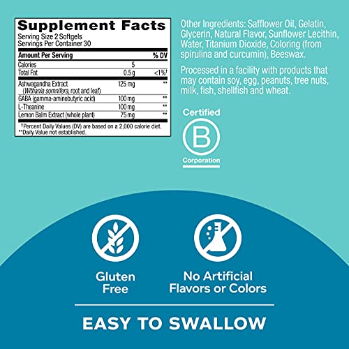 OLLY Ultra Strength Goodbye Stress Softgels, GABA, Ashwagandha, L...