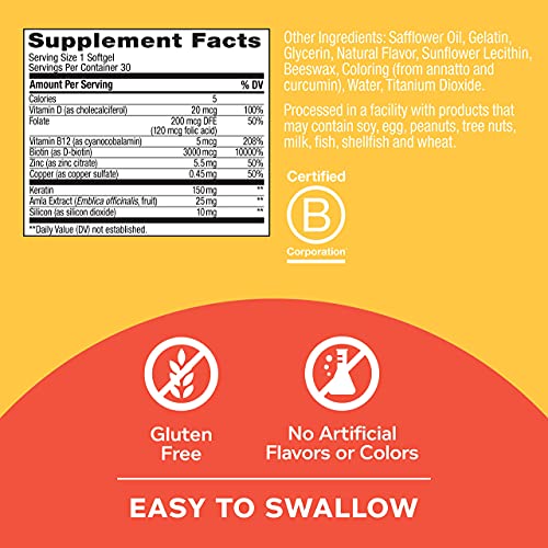 OLLY Ultra Strength Hair Softgels, Supports Hair Strength, Health...