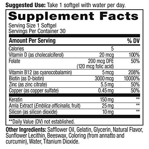 OLLY Ultra Strength Hair Softgels, Supports Hair Strength, Health...