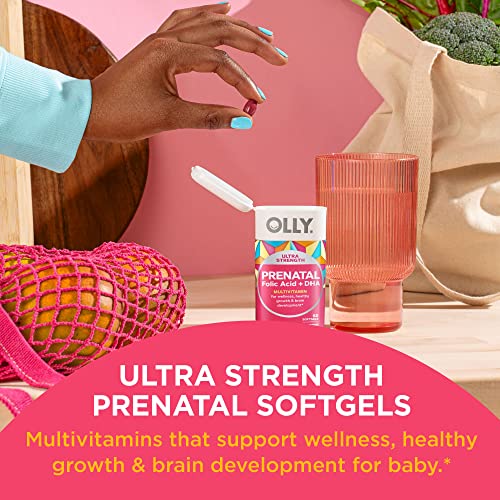 OLLY Ultra Strength Prenatal Multivitamin Softgels, Supports Heal...