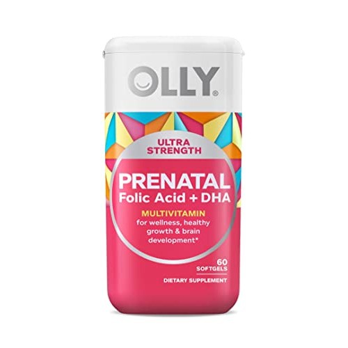 OLLY Ultra Strength Prenatal Multivitamin Softgels, Supports Heal...
