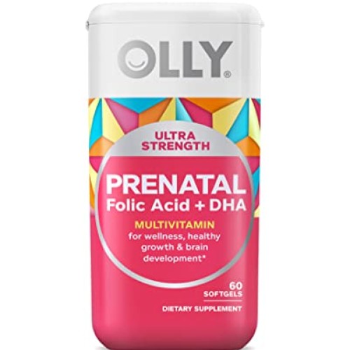 OLLY Ultra Strength Prenatal Multivitamin Softgels, Supports Heal...
