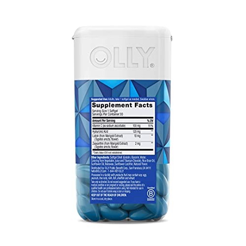 OLLY Ultra Strength Skin Softgels, Hydrate and Firm Skin, Hyaluro...