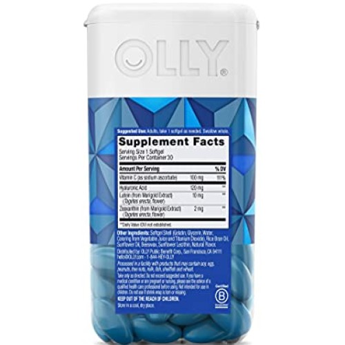 OLLY Ultra Strength Skin Softgels, Hydrate and Firm Skin, Hyaluro...