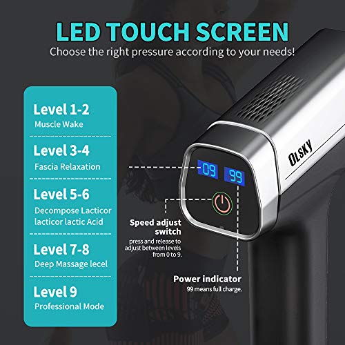 Deep Tissue Muscle Massage Gun with 12 Massage Heads 9 Speed Perc...