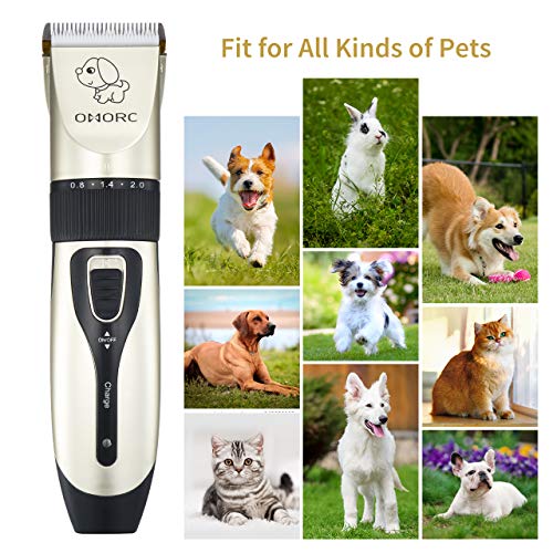 OMORC Dog Clippers for Grooming, Quiet & Cordless Rechargeable Pe...