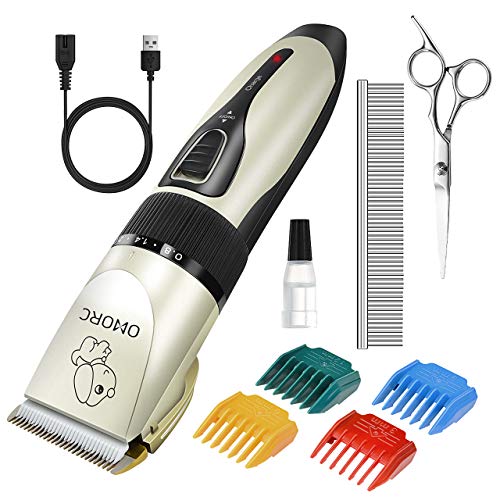 OMORC Dog Clippers for Grooming, Quiet & Cordless Rechargeable Pe...