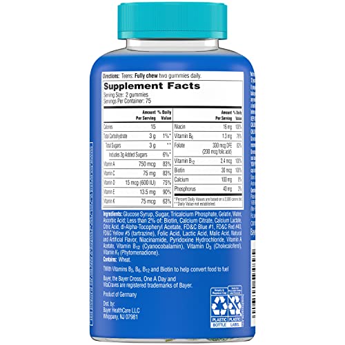 ONE A DAY Teen for Him Multivitamin Gummies Supplement with Vitam...