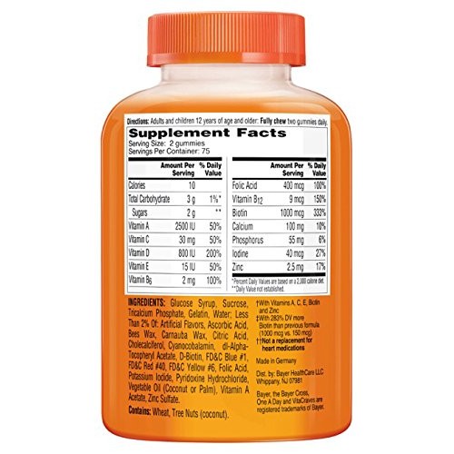 One A Day Women’s VitaCraves Multivitamin Gummies, Supplement wit...