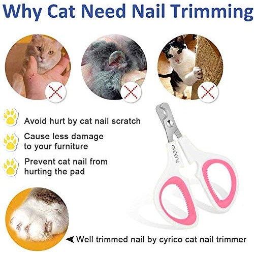 OneCut Pet Nail Clippers, Update Version Cat & Kitten Claw Nail C...