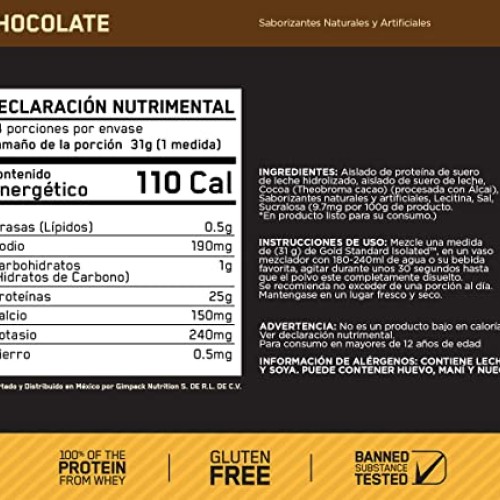 Optimum Nutrition Gold Standard 100% Isolate, Chocolate Bliss, 3 ...