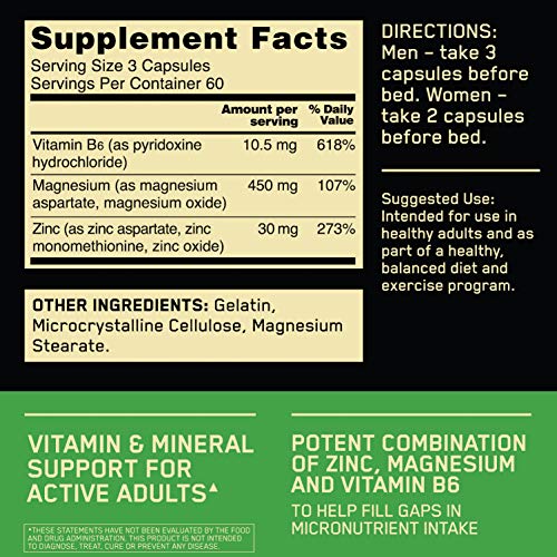 OPTIMUM NUTRITION ZMA Muscle Recovery and Endurance Supplement fo...