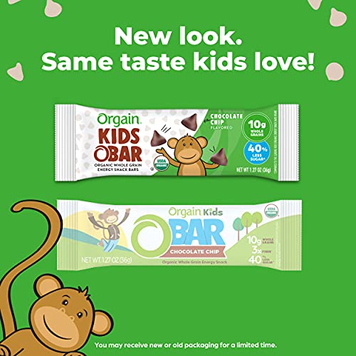 Orgain Organic Kids Energy Bar, Chocolate Chip - Great for Snacks...