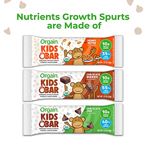 Orgain Organic Kids Energy Bar, Chocolate Chip - Great for Snacks...