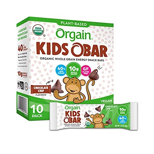 Orgain Organic Kids Energy Bar, Chocolate Chip - Great for Snacks...