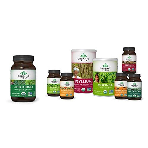 Organic India Liver Kidney Herbal Supplement - Detoxify & Rejuven...