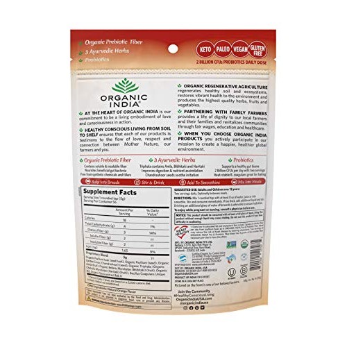 Organic India Psyllium Husk Pre & Probiotic Fiber - Psyllium Husk...