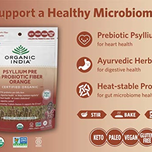 Organic India Psyllium Husk Pre & Probiotic Fiber - Psyllium Husk...
