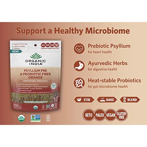 Organic India Psyllium Husk Pre & Probiotic Fiber - Psyllium Husk...