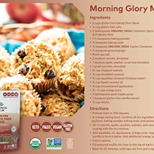 Organic India Psyllium Husk Pre & Probiotic Fiber - Psyllium Husk...