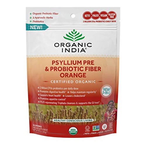 Organic India Psyllium Husk Pre & Probiotic Fiber - Psyllium Husk...
