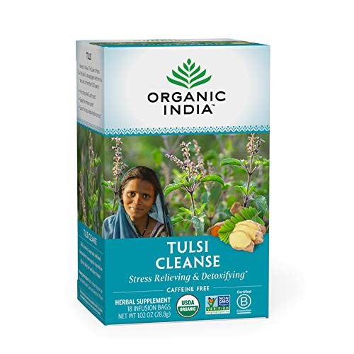 Organic India Tulsi Cleanse Herbal Tea - Stress Relieving & Detox...
