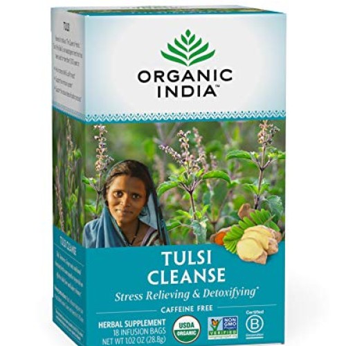 Organic India Tulsi Cleanse Herbal Tea - Stress Relieving & Detox...