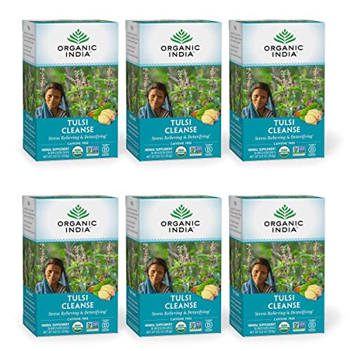 Organic India Tulsi Cleanse Herbal Tea - Stress Relieving & Detox...