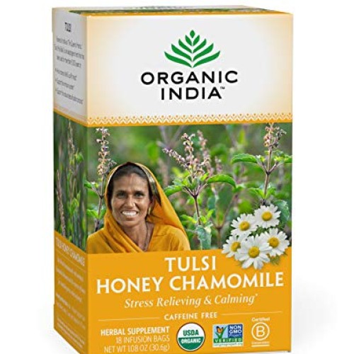 Organic India Tulsi Honey Chamomile Herbal Tea - Stress Relieving...