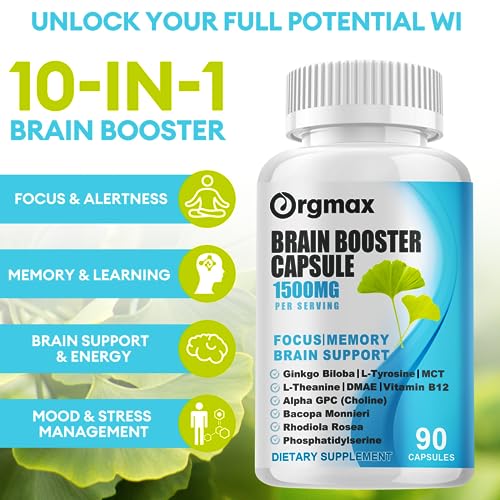 Nootropic Brain Supplements, 10-in-1 Advanced Formula 1500mg with...