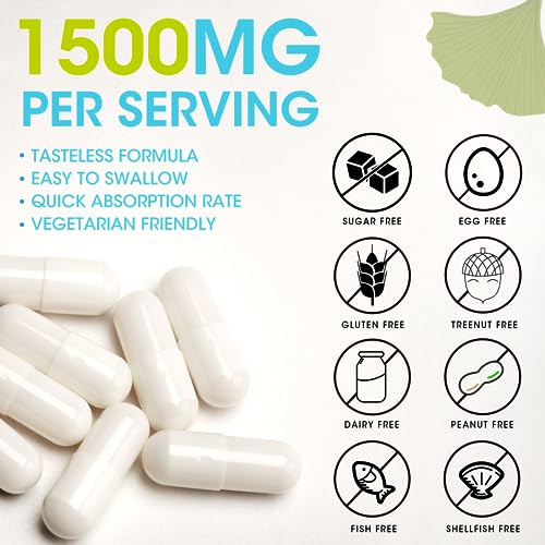 Nootropic Brain Supplements, 10-in-1 Advanced Formula 1500mg with...