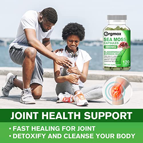 ORGMAX Organic Sea Moss 3000MG Capsules, Bladderwrack | Burdock R...