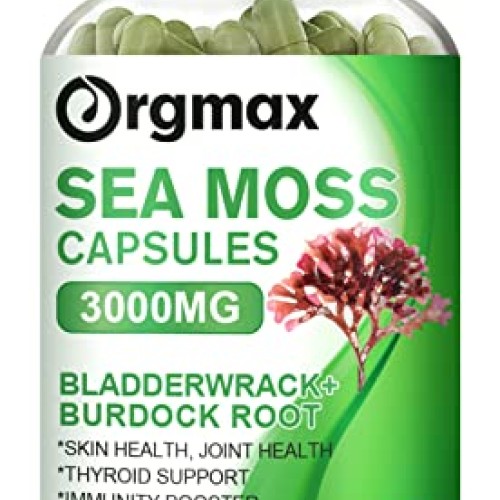 ORGMAX Organic Sea Moss 3000MG Capsules, Bladderwrack | Burdock R...
