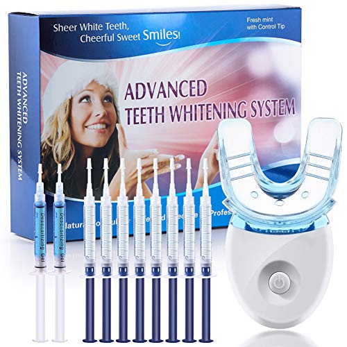 OriHea Teeth Whitening Kit with LED Light, Dental Whitener, 8 Syr...