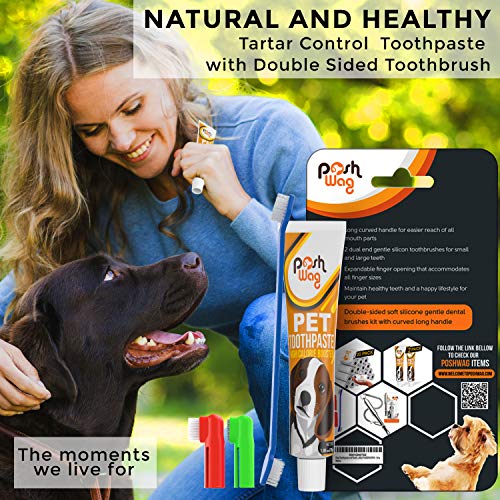 Dog Toothpaste and Toothbrush Set REMOVES FOOD DEBRIS Double Si...