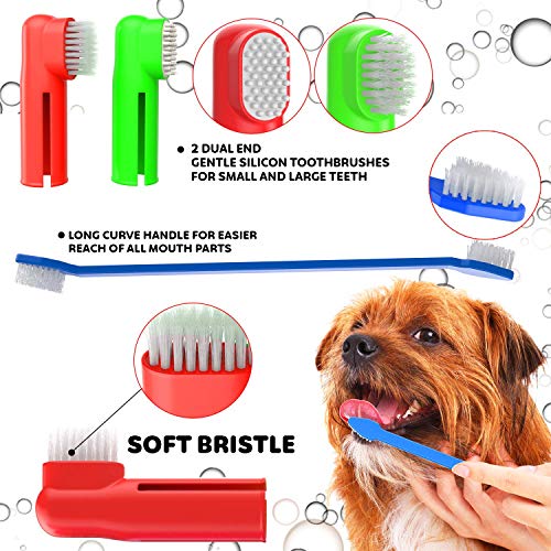 Dog Toothpaste and Toothbrush Set REMOVES FOOD DEBRIS Double Si...