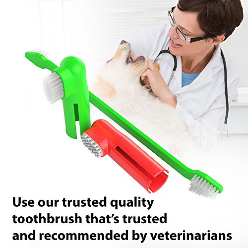 Dog Toothpaste and Toothbrush Set REMOVES FOOD DEBRIS Double Si...
