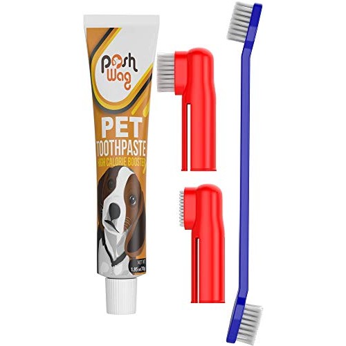 Dog Toothpaste and Toothbrush Set REMOVES FOOD DEBRIS Double Si...