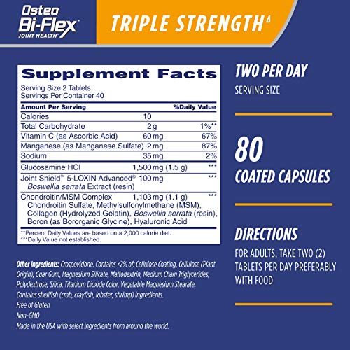 Glucosamine Chondroitin, Triple Strength by Osteo Bi-Flex w/ Vita...