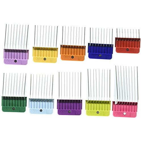 Oster 10-Piece Stainless Steel Pet Clipper Guide Comb Kit 078936...
