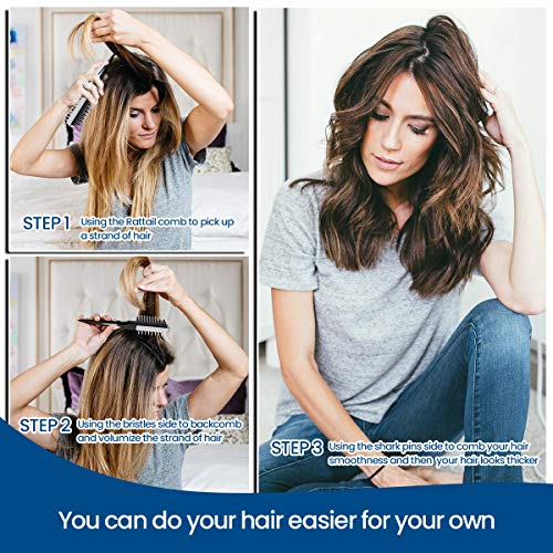 OUTERDO Hair Comb,Hair Styling Comb,Instant Hair Volumizer Portab...