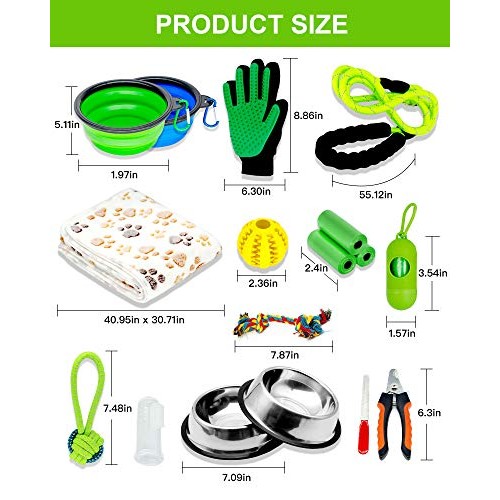 OVERTANG Puppy Starter Kit,16pcs New pup Dog Starter kit Gift Set...