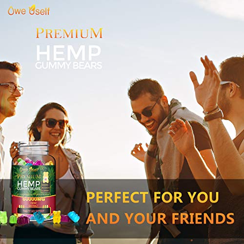 2 Pack Hemp Gummies 60,000mg - 100% Natural Hemp Oil Infused Gu...