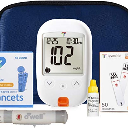 OWELL Tyson Blood Glucose Monitoring Kit | Starter Kit + 50 Refi...