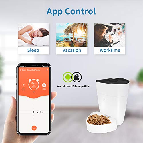 Automatic Cat Feeder with App Control , Dog Food Dispenser Progra...