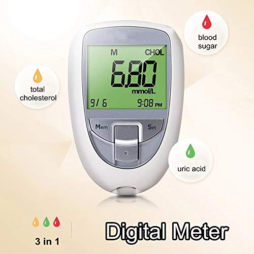 3in1 Blood Glucose&Uric Acid&Cholesterol Meter Household Glucomet...