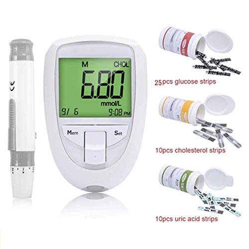 3in1 Blood Glucose&Uric Acid&Cholesterol Meter Household Glucomet...