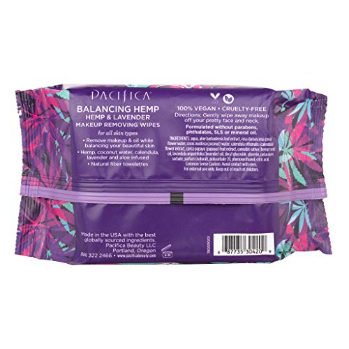 Pacifica Beauty Balancing Hemp Makeup Removing Wipes for All Skin...