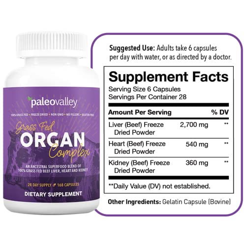 Paleovalley Grass Fed Organ Complex - Freeze-Dried Blend of Grass...
