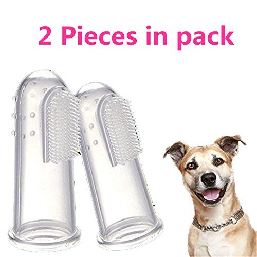 Panghuhu88 2Pcs Dog Soft Finger Toothbrush Pet Oral Dental Brush ...